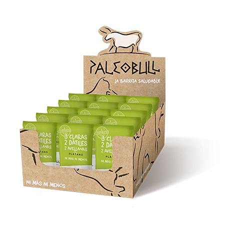 Caja 15 barritas energéticas dátiles, avellanas y plátano PaleoBull, 50 g