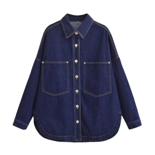 Light Weight Denim Shirt Women Oversized Denim Jacket Women Lightweight Breatable Button Front Cardigan Jackets Casual Long Sleeve Jean Coats Chaquetas De Jeans Para Mujer Mens Capsule Wardrobe
