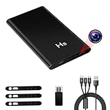 Yadayuki Mini HD 1080P Kamera,Powerbank Kleine Kamera 5000mAh mit Akku 3-in-1-Kabel,Videokamera mit Schwerkraftsensor ＆ Nachtsicht für Innen, Außen