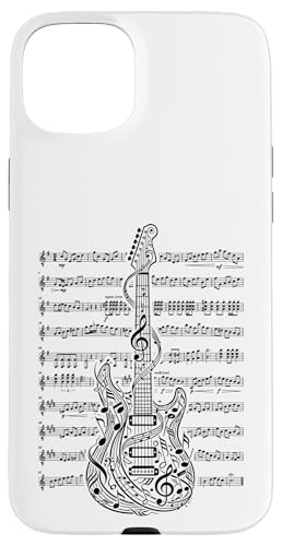 エレキギター プレーヤー ギタリスト 楽器 ノート スマホケース iPhone 15 Plus 用