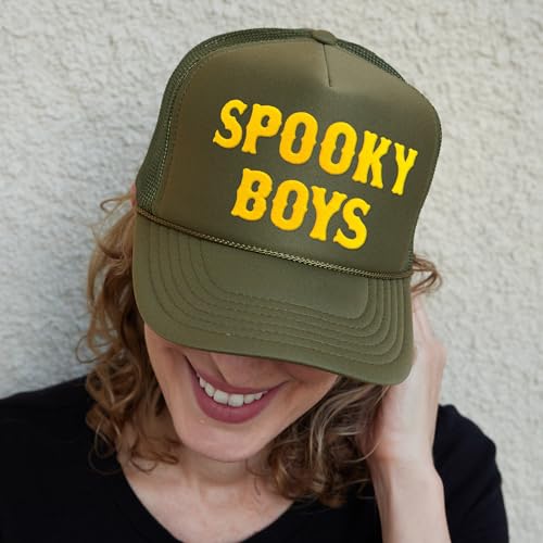 NACRE APPAREL Puff Printed Trucker Hat Vinyl Printed Choose Design Foam Halloween Fall Trucker Hat2