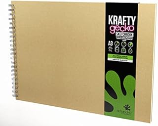 Artgecko Krafty Sketchbook A3 Landscape - 80 Pages (40 Sheets) 150gsm White Cartridge Paper