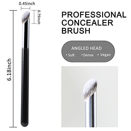 Erinde Angled Concealer Foundation Makeup Brush Set, 3Pcs Under Eye Concealer Brush & Foundation Brush, Professional Contour Concealer Foundation Brush For Blending Liquid, Cream Or Powder Cosmetics #TOP2
