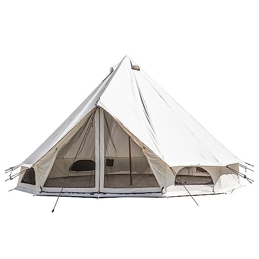 Skandika Tipi Jatuni 400 Protect für bis zu 8 Personen | Mischgewebe aus Baumwolle und Polyester, 4000 mm Wassersäule, Moskitonetz, eingenähter Zeltboden | Glampingzelt, Festivalzelt