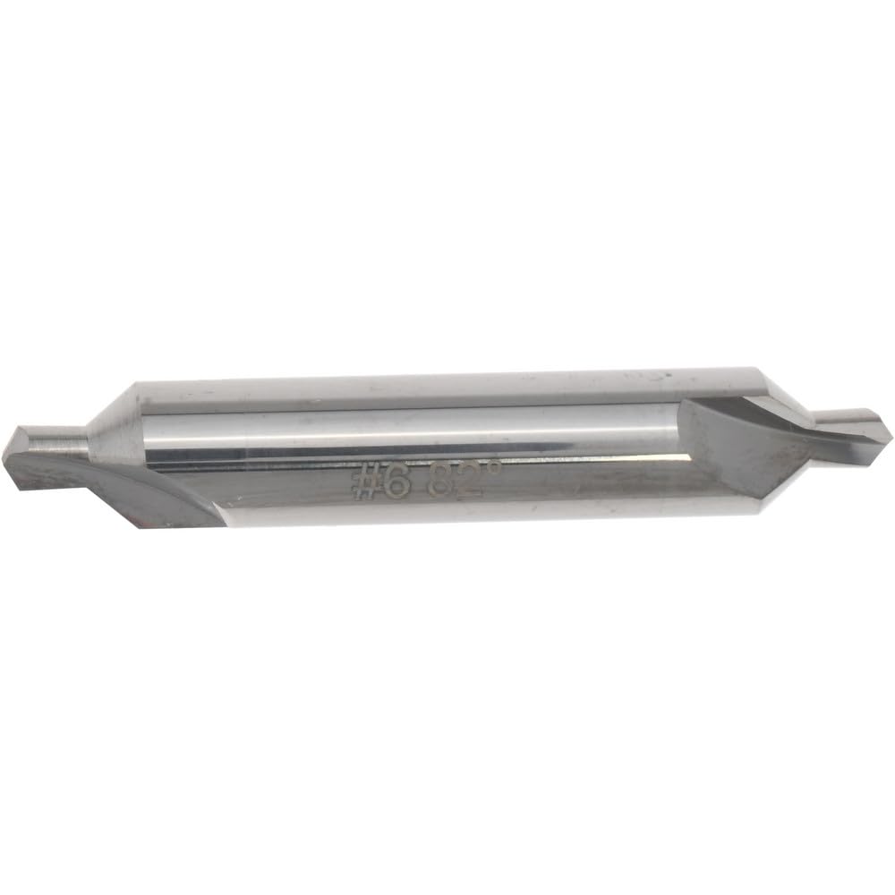 Hertel Combo Drill & Countersink, #6, 1/2" Body Diameter, Solid Carbide, Bright Finish, 7/32" Point Diameter, 7/32" Point Length, 3" OAL, RH Cut