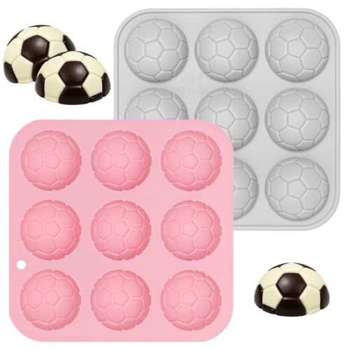 Fumwase 2PCS Soccer Ball Chocolate Silicone Baking Molds