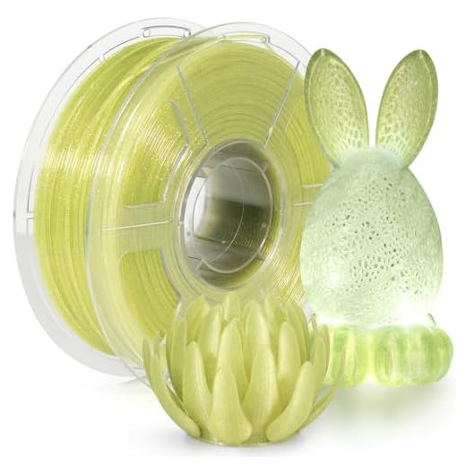iSANMATE Clear PLA 3D Printer Filament, Transparent Glitter Yellow PLA, 1.75mm Filament 1KG/2.2lb