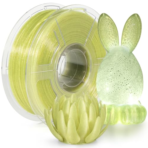 Image of iSANMATE Clear PLA 3D Printer Filament, Transparent Glitter Yellow PLA, 1.75mm Filament 1KG /2.2lb