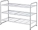 Simple Trending 3-Tier Stackable Shoe Rack, Expandable & Adjustable Shoe Shelf Storage Organizer, Wire Grid, Silver