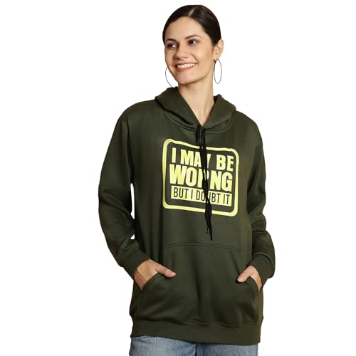 Image of Mack Jonney Printed Hooded Cotton Fleece Sweatshirt for Women-MACK32482