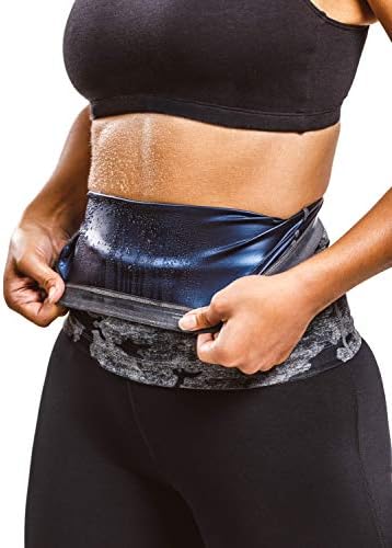Sweat Shaper Waist Trimmer for Women, Waist Trainer Sauna Belt, Neoprene-free Waist Cincher, Sauna Slimming Belt (Grey Camo, 2X-Large)