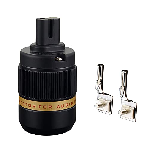 Viborg Figure 8 Iec320 C7 Mains Power Plug 7A/125V 2.5A/250V Female Pure Copper Power Connector Hifi Diy (Rhodium Plated) #TOP20