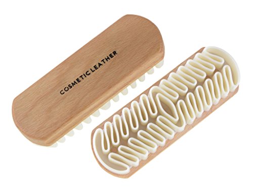COSMETIC LEATHER PRODOTTI PROFESSIONALI PER LA CURA DELLA PELLE Spazzola per pulire scarpe in nabuk e camoscio in para naturale (caucciù) con manico in legno