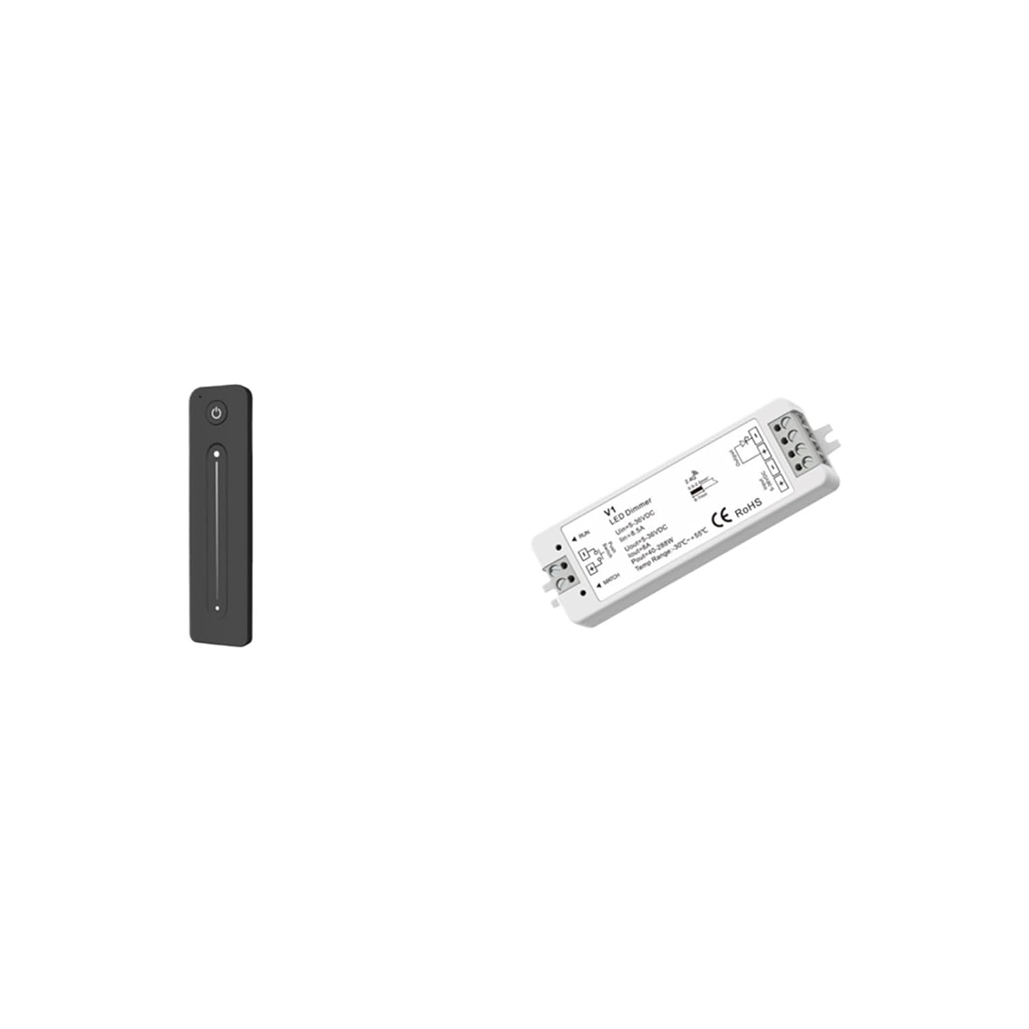 1pcs V1 1CH*8A 5-36VDC CV Controller Push-Dim 12V 24V LED Dimmer, 1 Zone Dimming Remote Control R11 Suitable for Single Color Light Strips(V1)