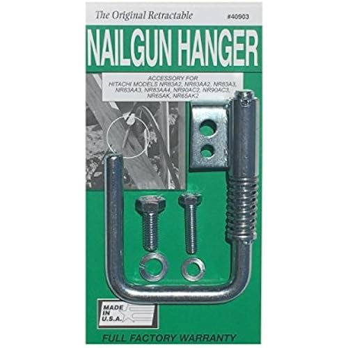 Original Nail Gun Hanger (Green #40903)- Hook compatible with Hitachi/Metabo, Milwaukee Framing Nail Guns and Positive Placement Nailers
