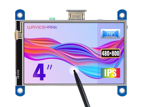 Waveshare 4inch HDMI LCD, 480×800 Resolution, Resistive Touch Screen, Compatible with Raspberry Pi/PC Windows