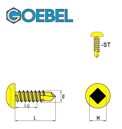 Vis autoforeuse tête bombée GOEBEL 4.2x19 emboîtement parfait sans pré-perçage