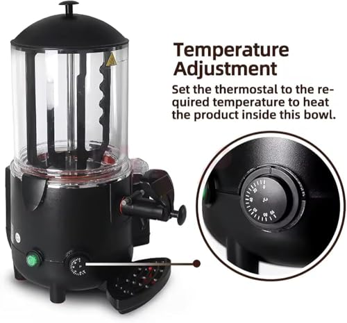 Dispensador comercial de chocolate caliente con control automático de temperatura y agitación, diseño a prueba de goteo para cafeterías y tiendas de bebidas