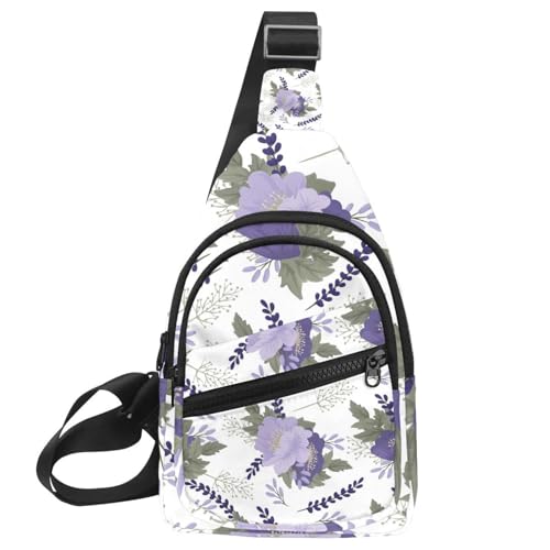Bolsa de pecho para mujer impermeable con diseño de flores y frutas multicolor de 30x18x4cm