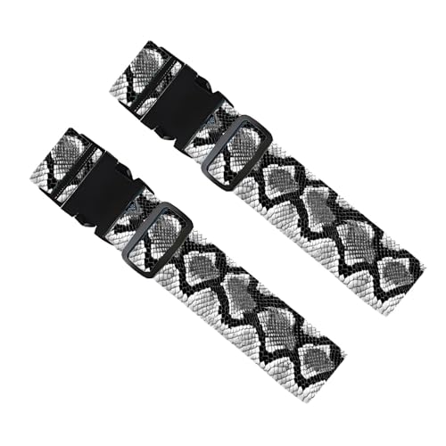 Image of Snakeskin Luggage Straps 2 Pack - Python Scale Print Suitcase Belts with Quick-Release Buckle, Bold Fashion Travel Accessories
