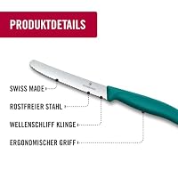 Victorinox 6x Frühstücksmesser 11 cm Wellenschliff, Tomatenmesser | Vielseitiges Brötchenmesser Set mit rundem Wellenschliff für Brot und Gemüse, ergonomischer Griff, spülmaschinengeeignet – Ansicht 4