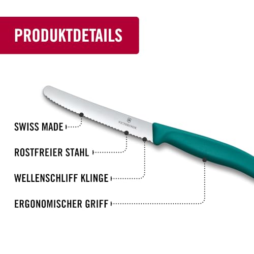 Foto von Victorinox 6x Frühstücksmesser 11 cm Wellenschliff, Tomatenmesser