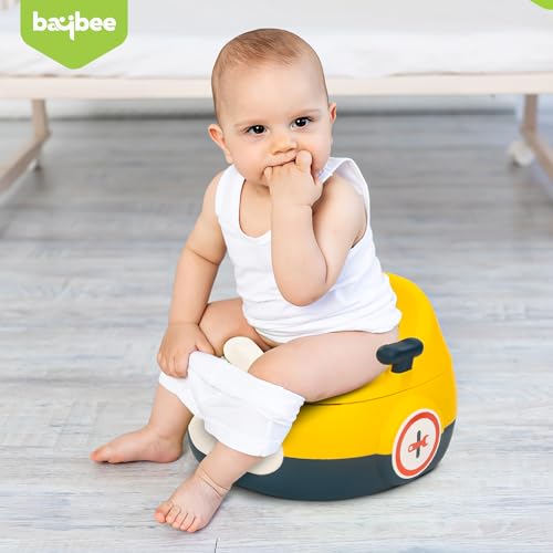 Image of Baybee 3-in-1 Baby Potty Training Seat | Comfortable & Safe Kids Potty Chair with Anti-Slip Toilet Seat, Removable Pot, Handles & Splash Guard | Potty Seat for Boys & Girls (Yellow)