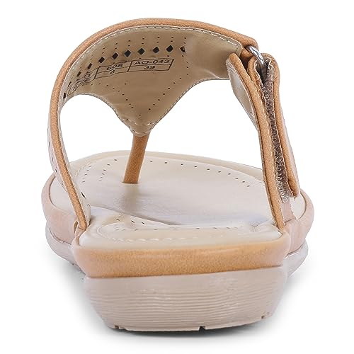 Image of DOCTOR EXTRA SOFT Women's Flat Memory Foam Slippers /Flip-Flops Fashion Stylish Casual Comfortable Diabetic Orthopedic Lightweight Synthetic Slip-On Sandals With Adjustable Strap For Girls D-608