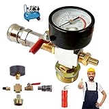2026 Neu Adapter Gasflasche Druckluft, Gasflaschen Adapter mit Integrierter Druckmesser, Universelle C-Typ-Schnellkupplung, für Werkstatt, Garage und Outdoor-Einsatz