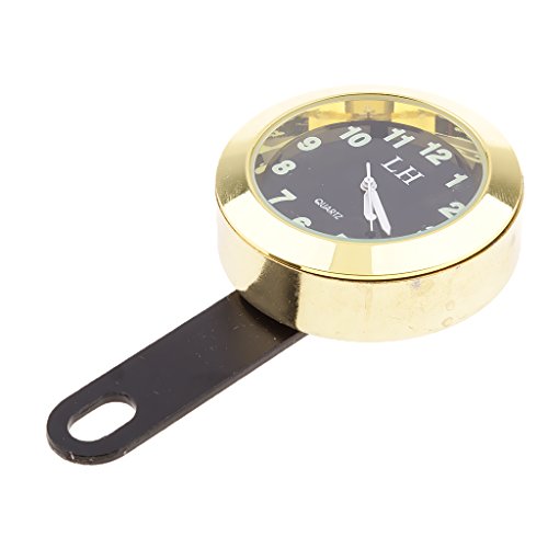 figatia Suporte de Relógio com Discagem à Prova D'água para Motocicleta Prata + Amarelo