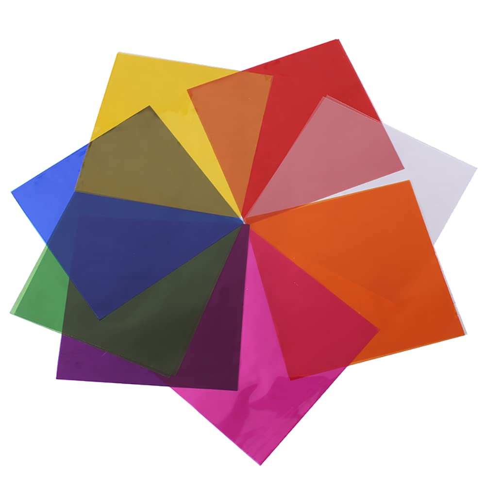 160 Pcs 19 x 19 cm Colored Transparency Sheets Cello Sheets Cellophane Wrap Sheets with Twist Ties for Treats Candy