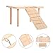 FRCOLOR Wooden Hamster Cage Ladder with Multi-Functional Platform Small Animal Climbing Ramp for Hamsters and Small Pets 9.45X6.3X5.31In