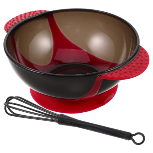 FOMIYES 2pcs Hair Coloring Kit: Professional Hair Dye Bowl with Suction Cup Base and Whisk Mixer Set, Plastic Mixing Bowls, Permanent HairColor & Root Touch Up Tools