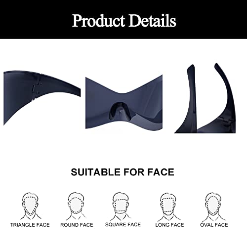 LJCZKA Futuristic Oversized Y2k Sunglasses for Men Women Wrap Around Fashion Shield Mask Cool Sun Glasses Ladies Shades4
