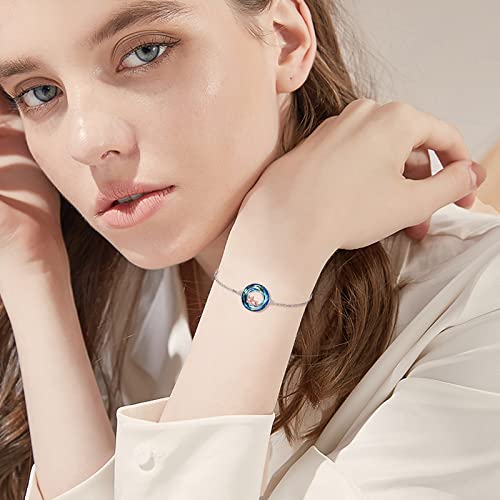 Vonala 925 Sterling Silver French Bulldog Bracelets For Women Girls Dog Lovers Brithday Gifts Blue Crystal Jewelry #TOP1