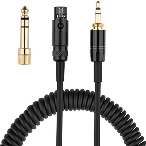 weishan K702 Cable Coiled Aux Cord Replacement for AKG Q701, K712, K240, K240S, K240 MK II, K141, K171, K181, K271, K271S, K271 MK II, K241, K175, K275 Headphone Audio Cable Wire with 6.35mm Adapter