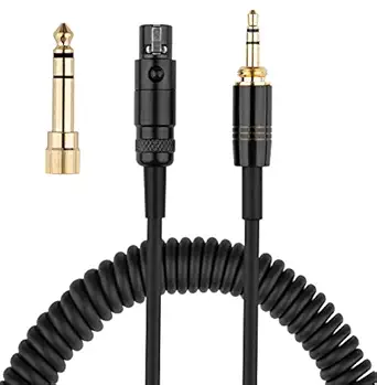 weishan K702 Cable Coiled Aux Cord Replacement for AKG Q701, K712, K240, K240S, K240 MK II, K141, K171, K181, K271, K271S, K271 MK II, K241, K175, K275 Headphone Audio Cable Wire with 6.35mm Adapter