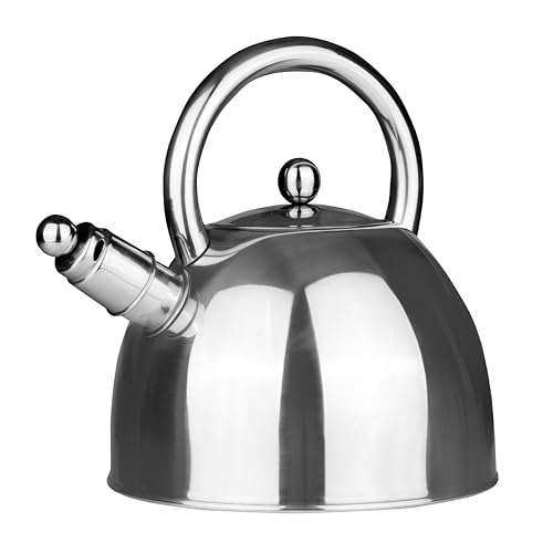 DOMOLETTI | Wasserkessel | Geeignet für die Herdarten: Induktion, Gas, Elektro, Halogen | Wasserkessel Edelstahl für Tee, Kaffee | Pfeiffenkessel | Teekessel groß - 2.5l | Pflegeleicht