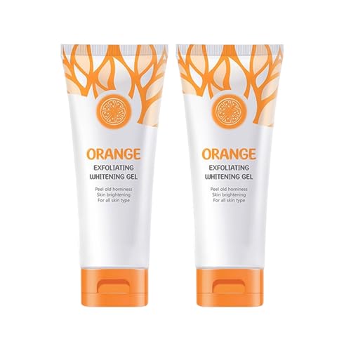 Orange Exfoliate Whitening Gel, Exfoliante Facial Nutritivo Profundo, Exfolia Suavemente Y Calma, Desvanece Las Manchas De La Piel, Para El Hogar, Viajes, 50 g (paquete de 2)