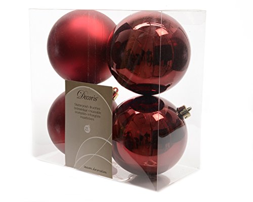 Decoris 22168 Boules De Noël Rouge Brillantmat Incassable Mixte Rouge Responsabilité