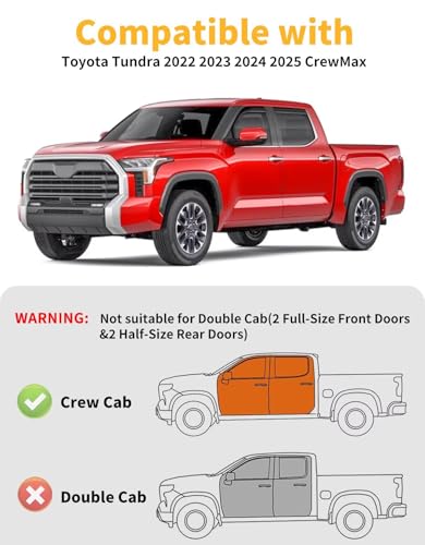Image of Window Visors Rain Guards for Toyota Tundra CrewMax 2022-2026