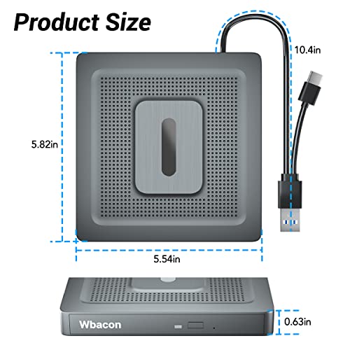Wbacon Dual-Interface Optical Dvd Drive Is Suitable For Laptop Or Desktop Such As Window 7 8 10 11, Mac Os And Linux,Usb3.0&Type C #TOP7