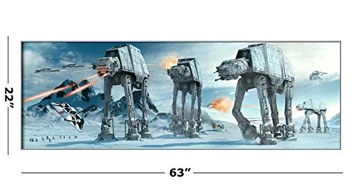 Star Wars: Episode V - The Empire Strikes Back - Framed Door Movie Poster/Print (The Battle Of Hoth - At-At Attack) (Size: 62 Inches X 21 Inches) #TOP2