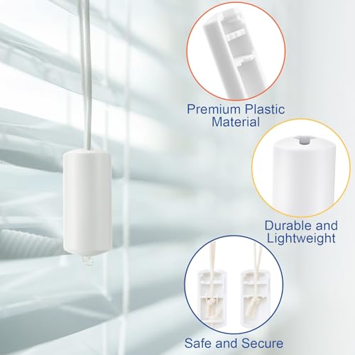 Pangda 10 Pcs Breakaway Cord Condensers White Anti Strangulation Design Window Blinds Pull Cord Safety Baby Proof Compatible with All Horizontal Blinds for Households with Young Kids and Small Pets