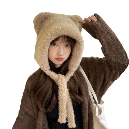 CNGYNI Women Winter Beanie Hats Knit Ear Flaps Cute Stuffed