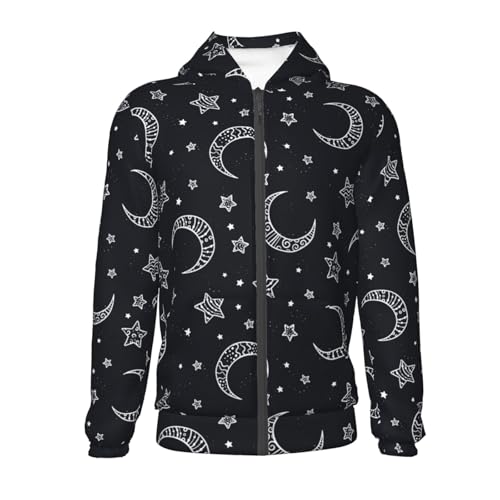 Stars and Moons Kid Hoodies Boys Zip Up Sweatshirts Girls Pullover with Pocket2