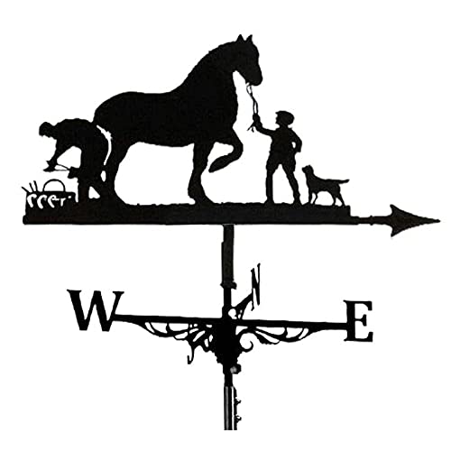 Girouette silhouette de bateau à voile et animaux indicateur de direction du vent pour jardin