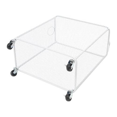 Image of Wire Metal Rolling Laundry Basket On Wheels,Mesh Wire Laundry Basket Storage Cart for Bathroom Bedroom Dirty Clothes Storage (H)