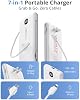 Cargador portátil VEEKTOMX 10000mAh con cables integrados y enchufe de pared | Banco de energía USB-C delgado de carga rápida para iPhone, Samsung, iPad | 5 salidas, carga 4 dispositivos | Listo para viajar, certificado ETL 6