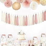 Champagne-Gold Beige Boho Party-Decorations Tassel-Garland - 20pc Fall Baby Shower Birthday Wedding Bridal Tassel,Autumn Engagement Bachelorette Banner Streamers,Neutral Rustic Backdrop Decor Panduola - Image 4
